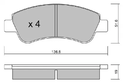 BPPE-1005 AISIN Комплект тормозных колодок, дисковый тормоз